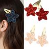 2PCS Glittering 2000s Hairclip Fivepointed Star Hairpin Snap Side Clip Barrette Pet Hair Pin All Age Hair Styling Tool