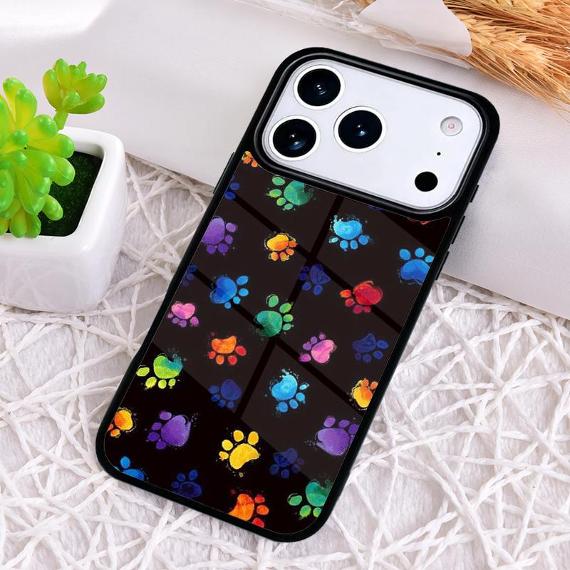 Watercolor Paw Prints Shockproof Phone Case for iPhone 17 Air 16e 15 11 12 14 13 Pro Max Cover Coque