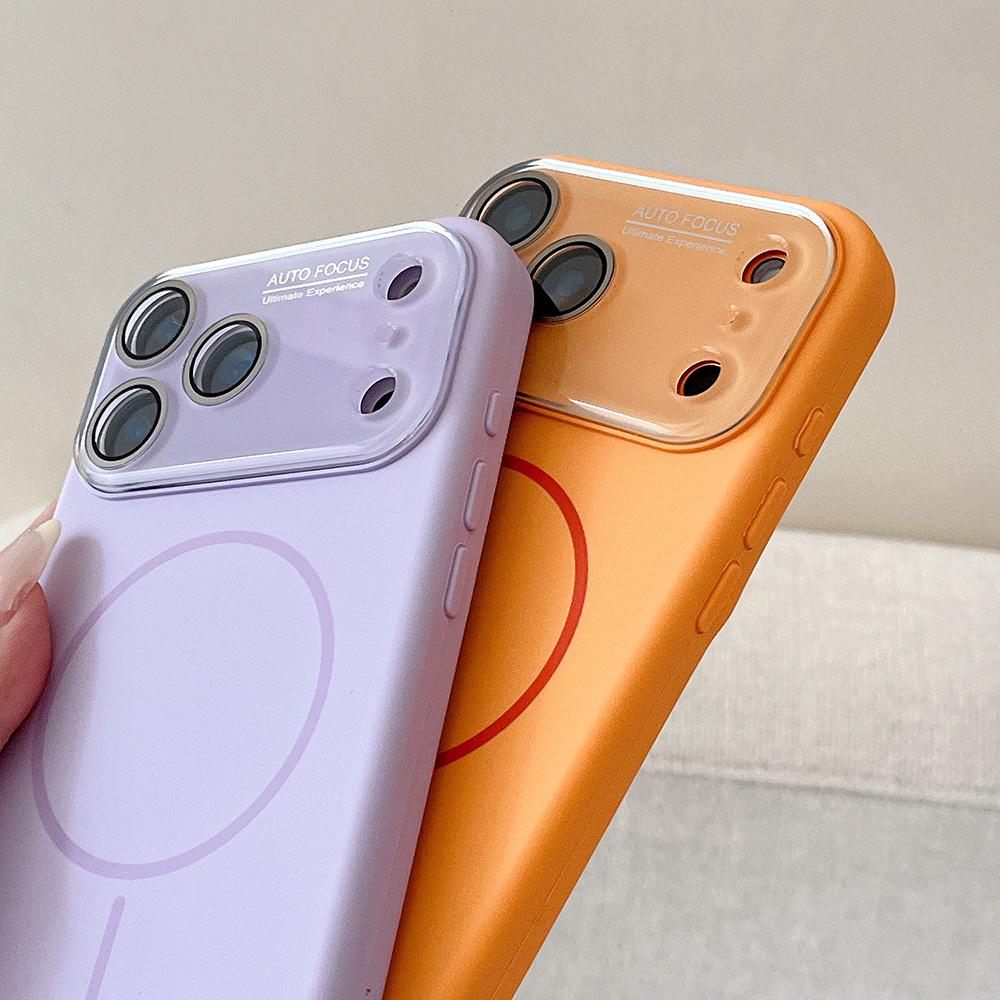 Advanced Liquid Silicone Phone Case for IPhone Air 17 16 15 14 Pro Max for Magsafe Magnetic Charging Glass Lens Protective Cover