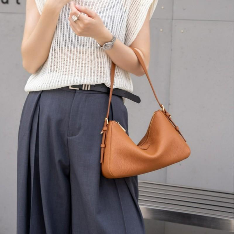 Minimalist Korean-Style Single Shoulder Crossbody Bag Women Soft Genuine Leather Daily Commute