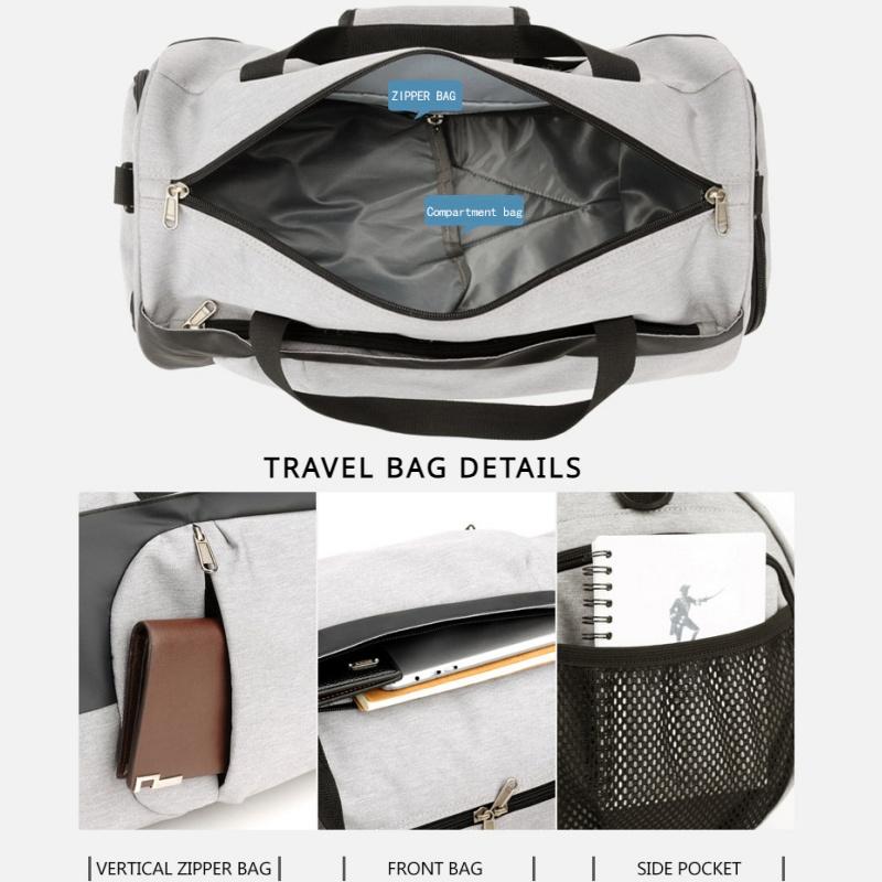 Unisex Large Capacity Gym Fitness Bag Fashion Solid Color Dry-wet Separation Bucket Travel Luggage Bag Portable Outdoor Sports Camping Trekking Bags