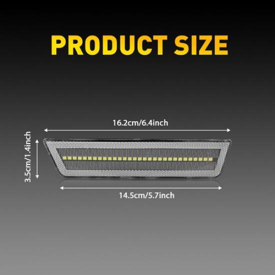 2PCS Clear Lens LED Front Bumper Side Marker Light For Dodge Challenger 2008-14