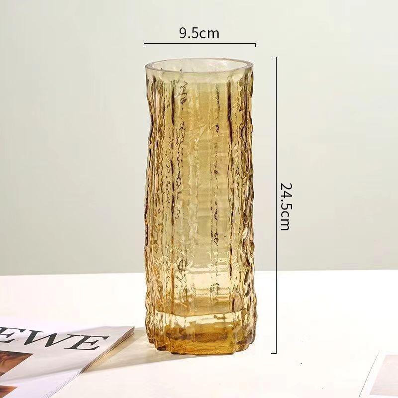 D5 Vase Glacier Vase Glass Transparent Flower Arrangement Rose Flower Living Room Dining Table Decoration Bottle