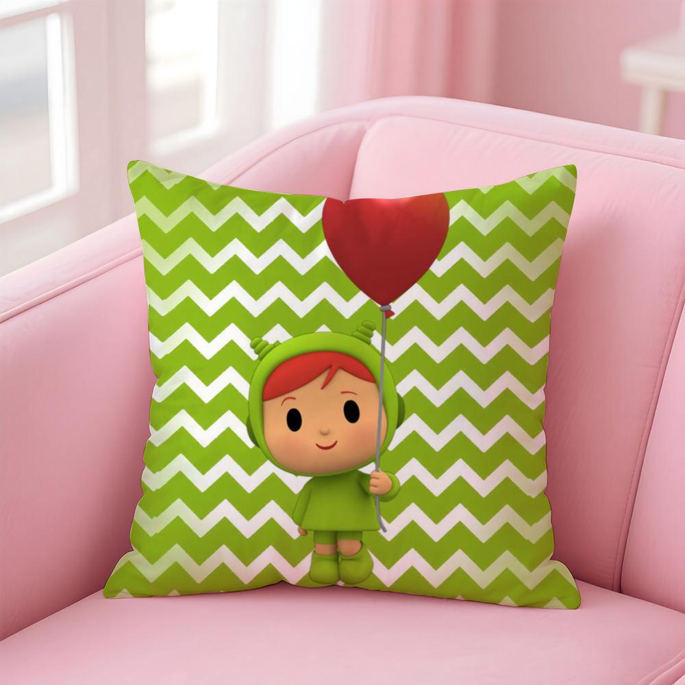 Cartoon Cute P-Pocoyo Cushion Cover Comfortable Reversible Pillow Cover Ideal for Car Sofa Bedroom & Beyond 12x12Inch