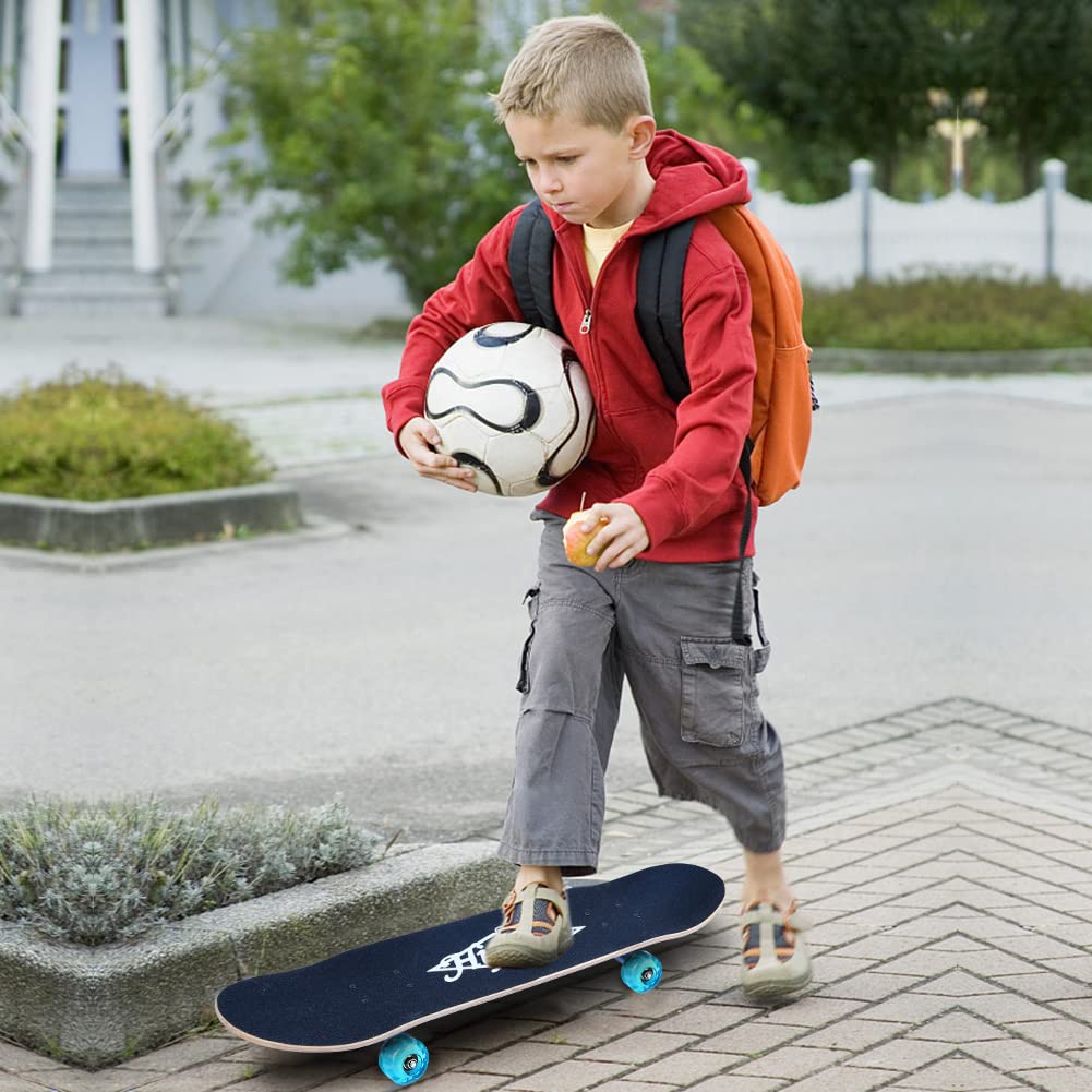 Hipoten Canadian Maple Skateboard with Upgraded Tires 31 High Develops Concentration and Balance For Skateboard For and Kids Skateboard, 8-ply Inch,