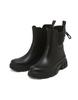 Jillstuart Acc [Free Shoelaces/Parts Included] Black Ribbon-Detailed Chelsea Mid-Length Rain Boots
