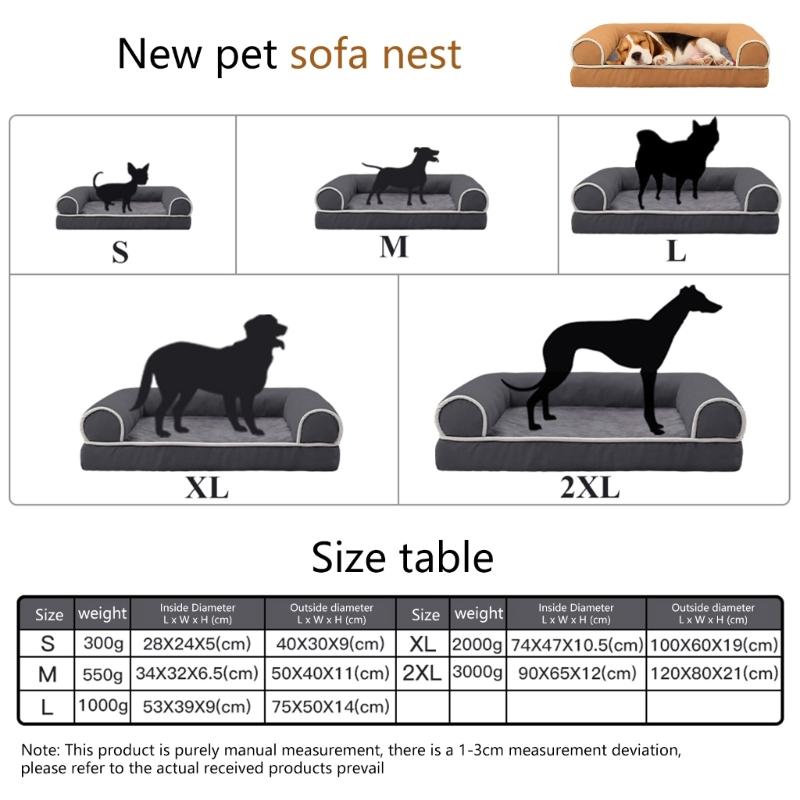 Dog Puppy Bed Rectangular Base Detachable Cushion Sofa for Small to Medium Pet Creative Pet Bed Cute Nest