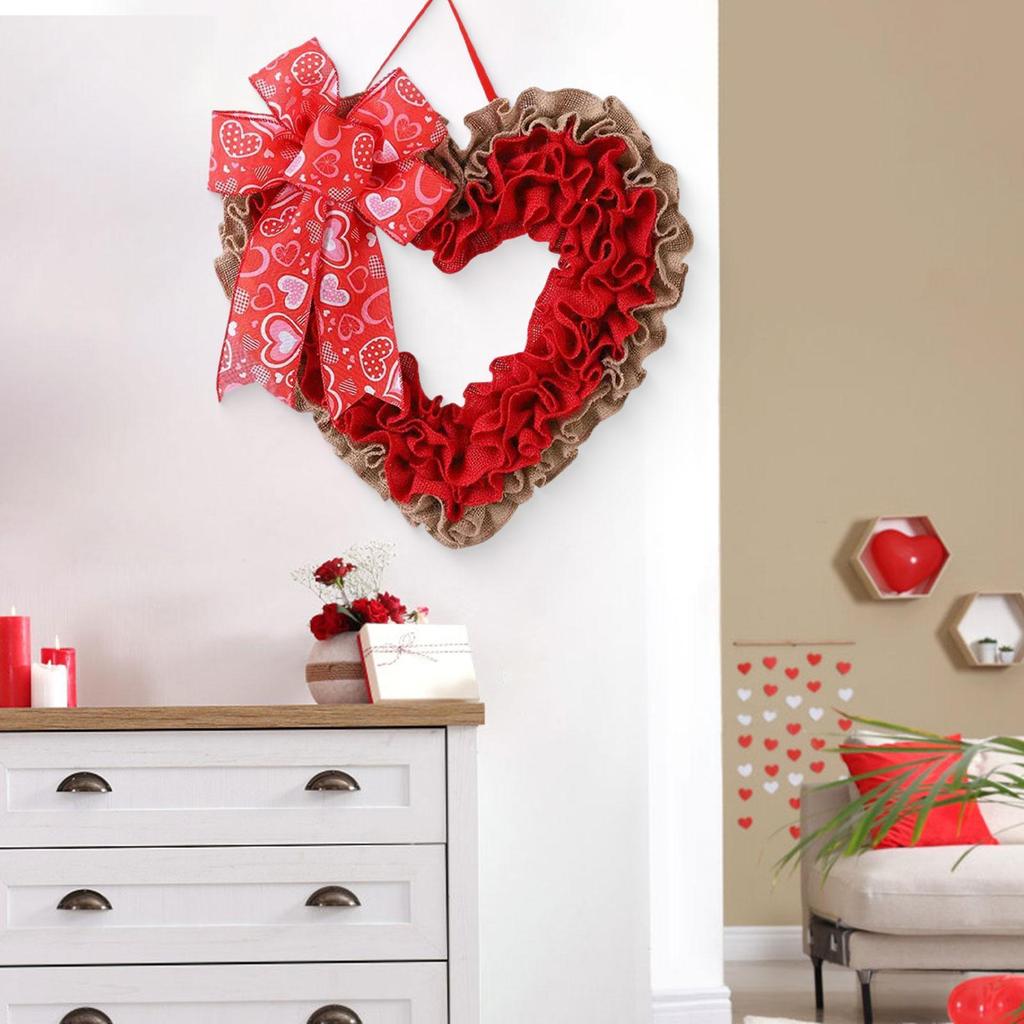 Valentine Decorations Artificial Heart Wreath for Window Wall Front Door Indoor Outdoor Home Decor