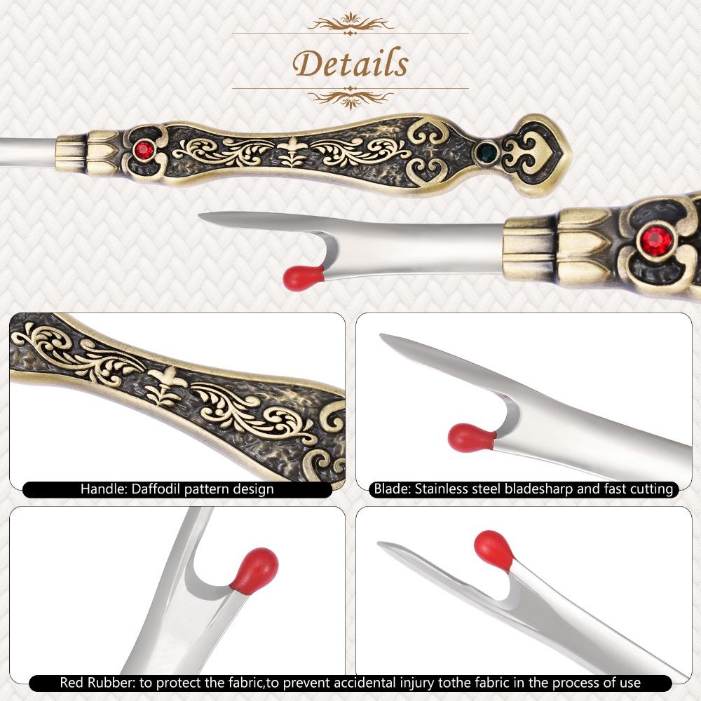 2Pcs European Vintage Metal Seam Ripper Set Durable and Handy Sharp Seam Ripper Tool  for Sewing