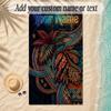 Mermaid Theme Soft Beach Towel Personalized Custom Name Text Towel Portable for Beach Pool Travel