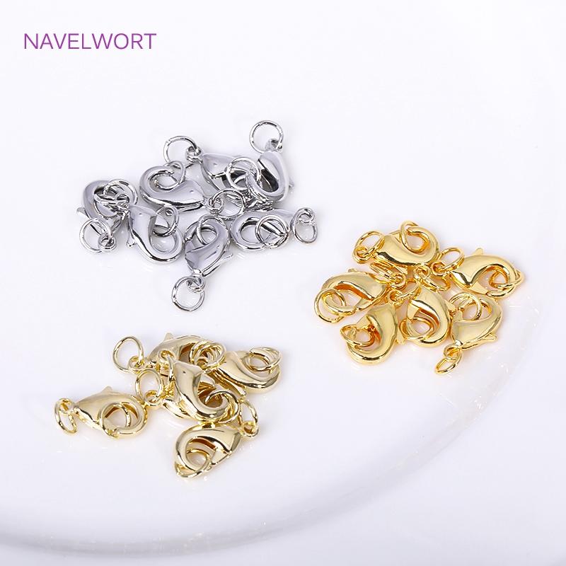 10/12mm 18K Gold Plated Brass Lobster Clasp With Closed Ring,Clasp For Jewellery,Lobster Clasp Connector,Accessories For Jewelry