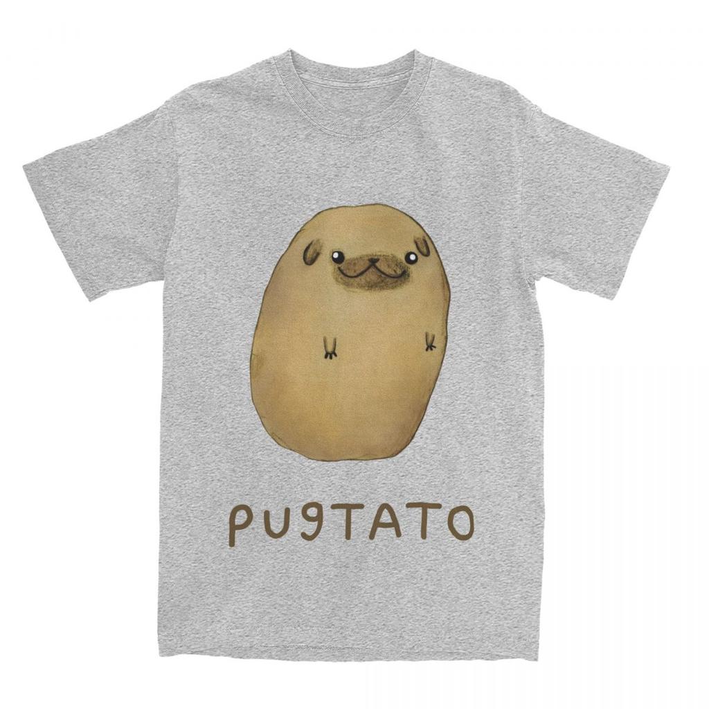 Cute Potato Pug Men Women T Shirt Kawaii Pet Dog Puppy Pugs  Novelty Tee Shirt T-Shirts Pure Cotton Gift Idea Clothing