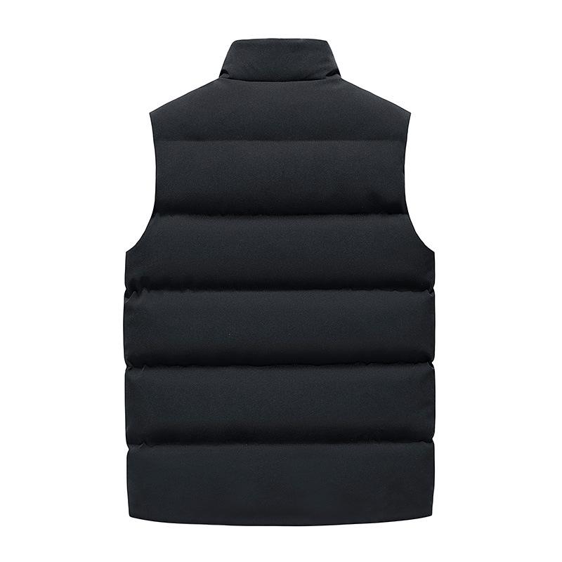 Men's Cotton-Padded Stand Collar Vest - Autumn/Winter Casual Sleeveless Outerwear