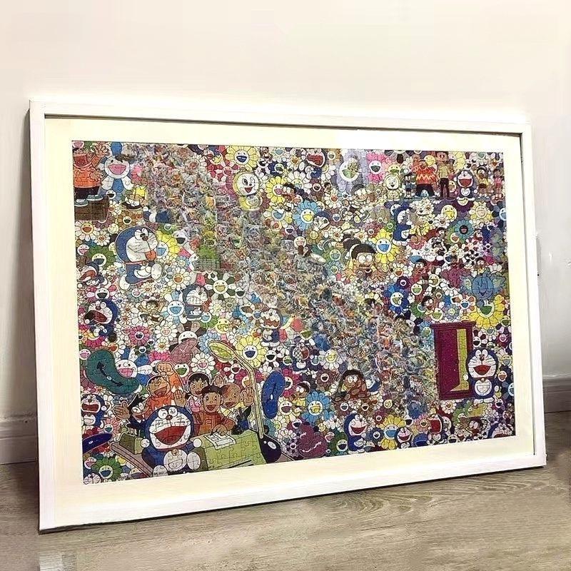 Solid Wood Jigsaw Puzzle Photo Frame 75x50 70x50 Wall Hanging Picture Frame 48x68 cm.