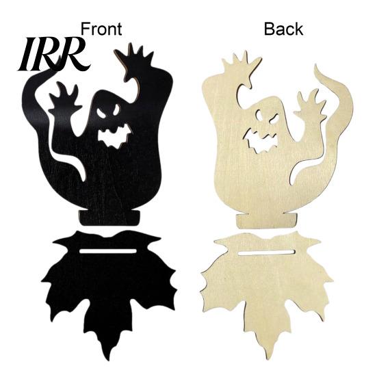 Stable Tea Light Base Halloween Ghost Candle Holder, Solid Wood Stand, Maple Leaf Decorative Holder Candlestick, Projection Stand for Spooky