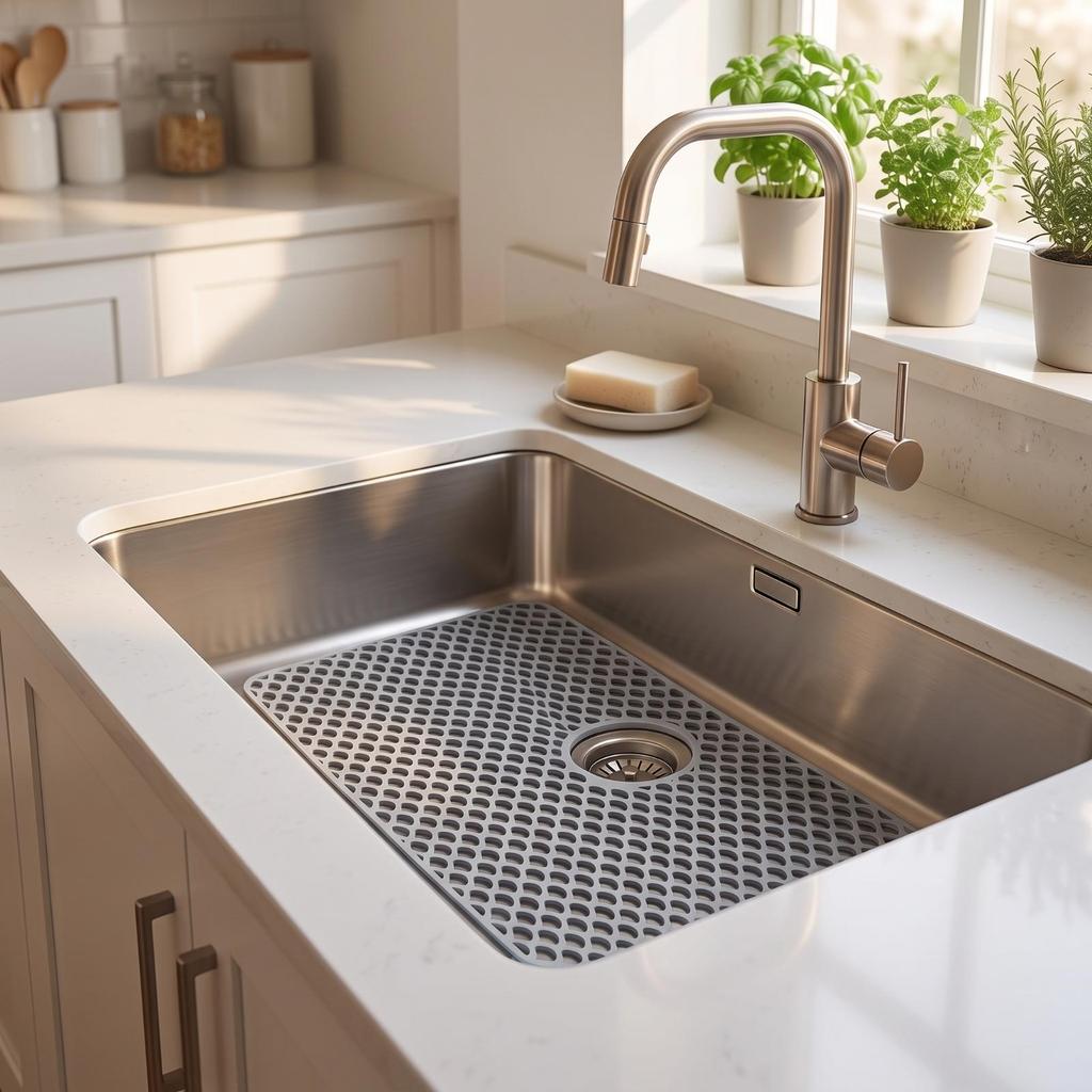 Silicone Sink Mat Non-Slip with Drain Hole