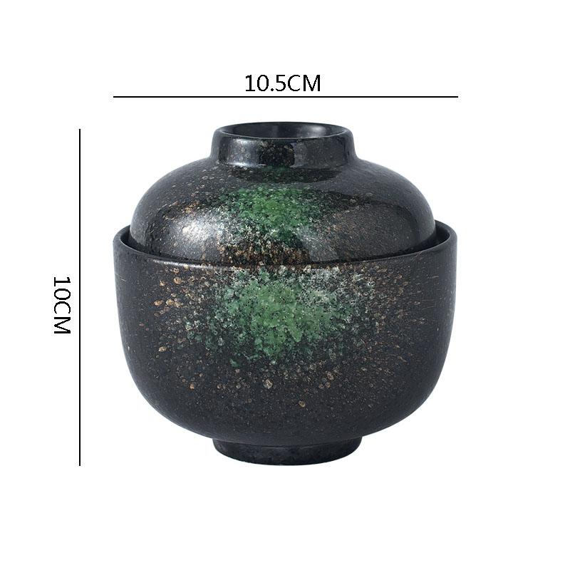 Keramikschüssel mit Deckel Kreatives Muster Dicke Suppenschüssel Dampfeierschüssel Dessertschalen Snackschalen Restaurant Spezialgeschirr