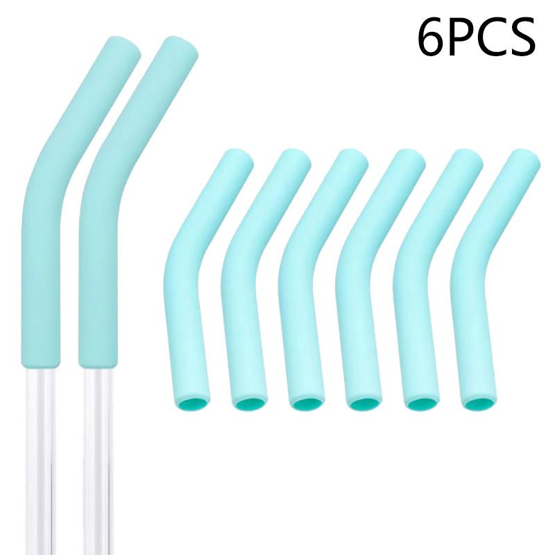 6Pcs/Set Soft Silicone Straw Covers Straws Tips Covers Fit For 9Mm Wide Reusable Stainless Steel Straw Nozzles