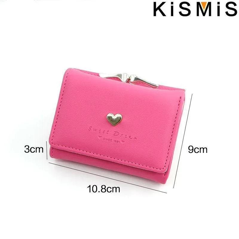 Female Tri-fold Wallet Korean Fashion Small Coin Purse Love Design Stylish Ladies Card Holder Wallet