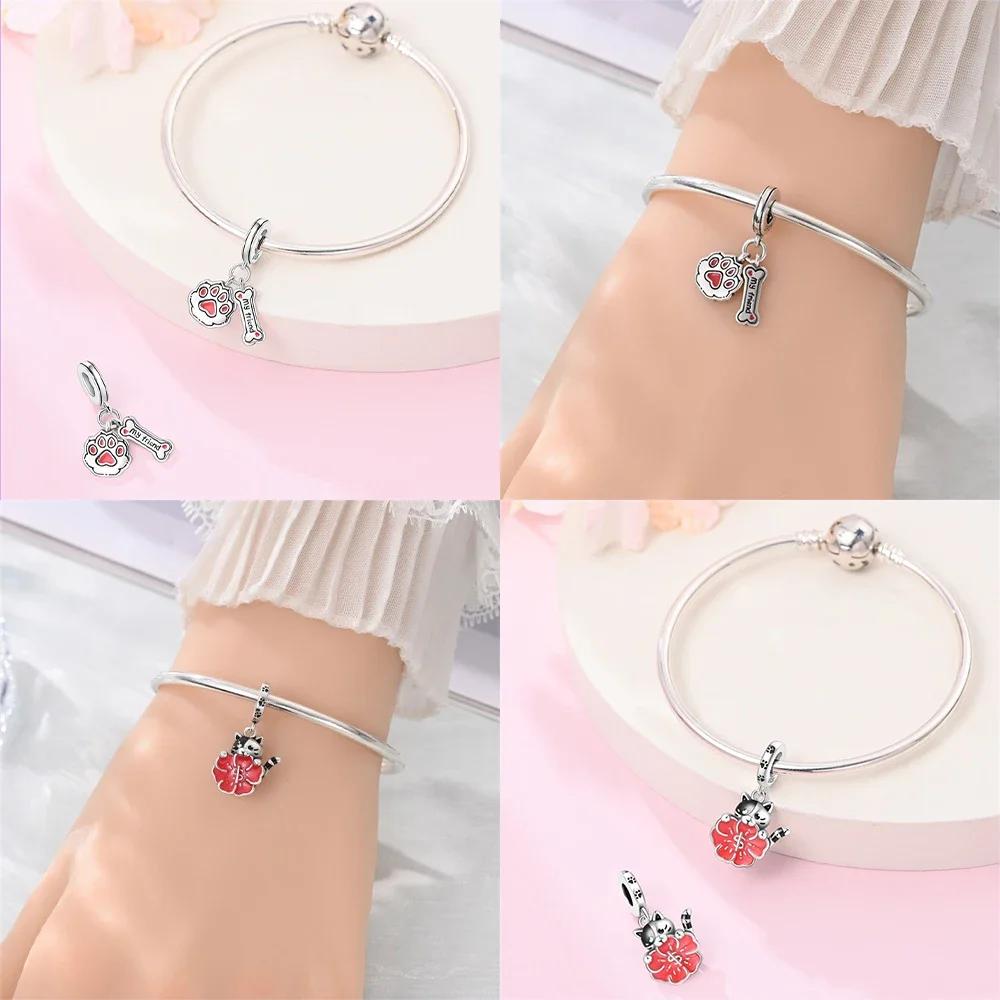 Love Heart Cat Starfish Pendant Whale Dolphin Original Copper Charms Beads Fit Bracelet Gift Accessory Diy Making