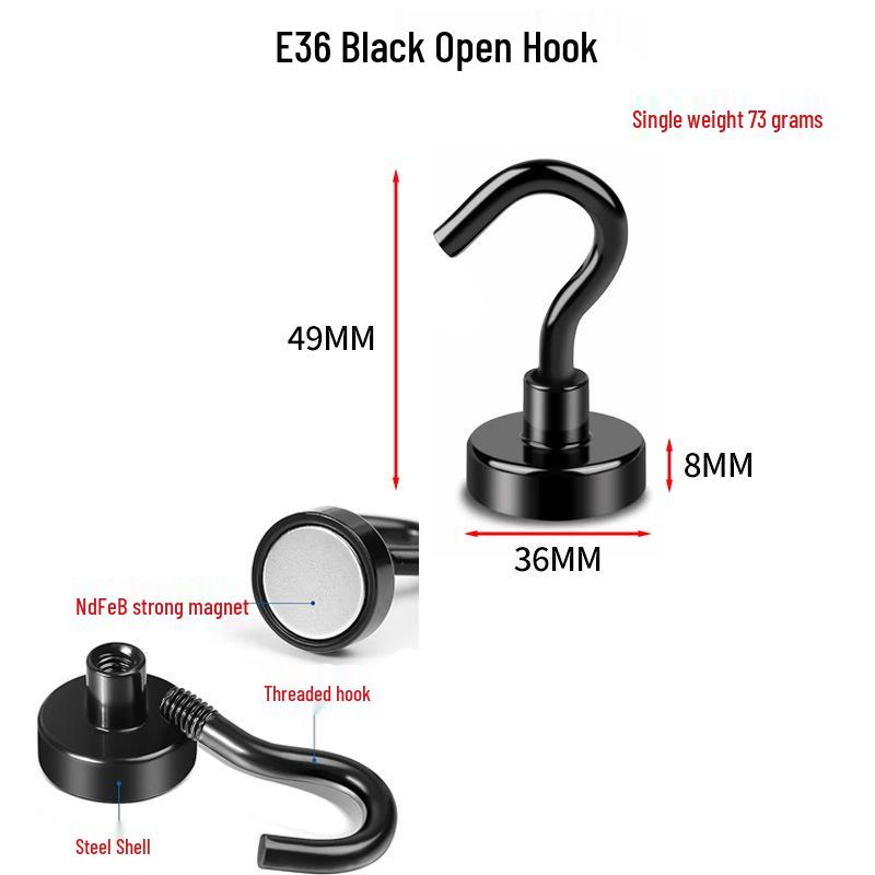 Strong NdFeB Magnetic Hook Refrigerator Sticker: No-Drill, Open, Round Magnet