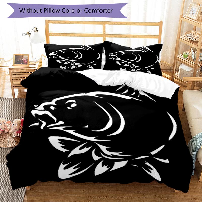 3pcs Nash Tackle Pattern Bedding Set Duvet Cover Set Includes Duvet Cover &pillowcases, Perfect All Season Bedroom Decoration & Gift