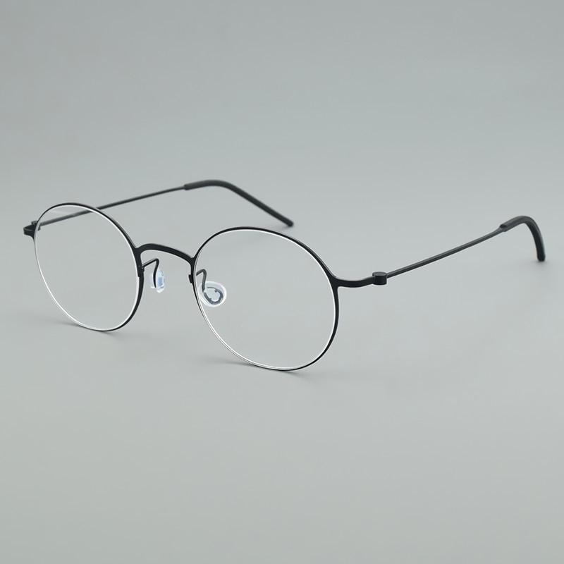 Round Glasses Frame Men Women Korea Eyeglass Frames 5504 Titanium Brand Eyewear Retro Ultralight Eyeglasses Business Spectacles