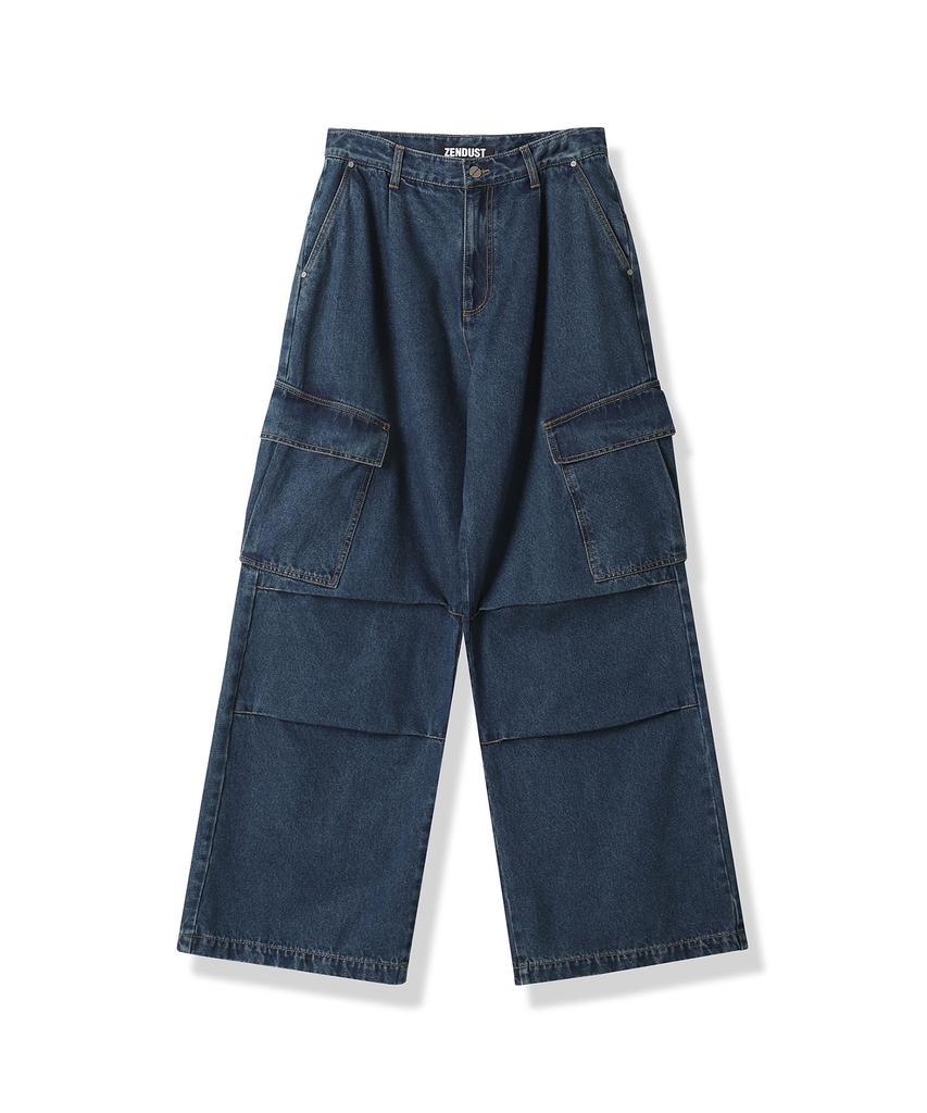 ZENDUST Bridge Cargo Denim Pants Black