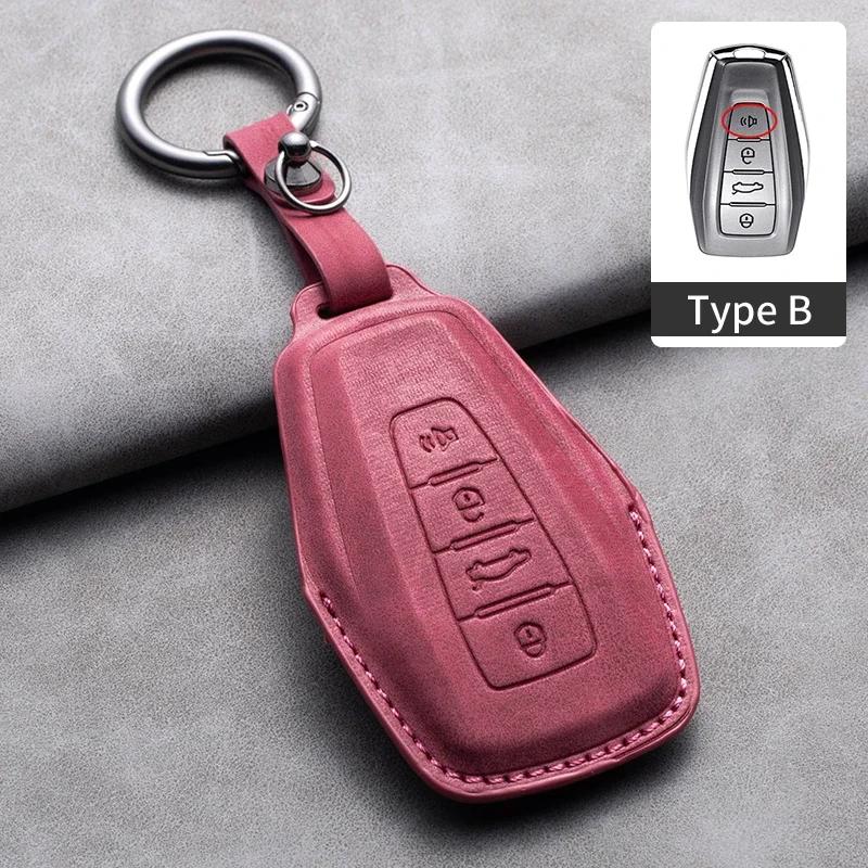 Leather Car Remote Key Case Cover for Geely for Geely Coolray X6 X7 EX7 Emgrand Global Hawk GX7 Kulrey GT GC9 Atlas Boyue NL3