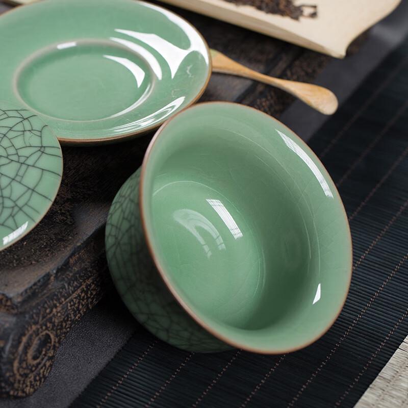 Longquan Celadon Ge Kiln Sancai Gaiwan