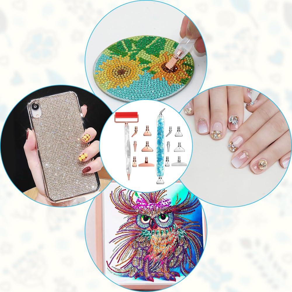 SENHAI Caneta de Arte Diamante Arte Diamante Caneta de Arte Diamante com Aço Inoxidável Personalizado Acessórios de Arte Diamante 5D para Kit de Artesanato de Pintura DIY, Ferramentas,