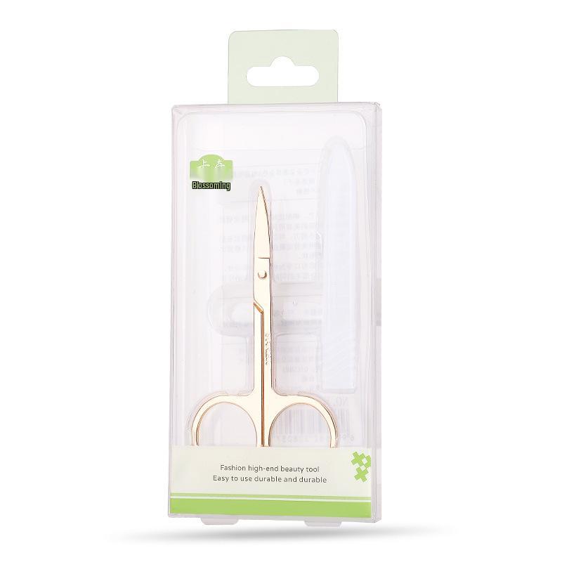 

Kaqiduo KK802 Sharp Gold Silver Stainless Steel Curved Eyebrow Scissors