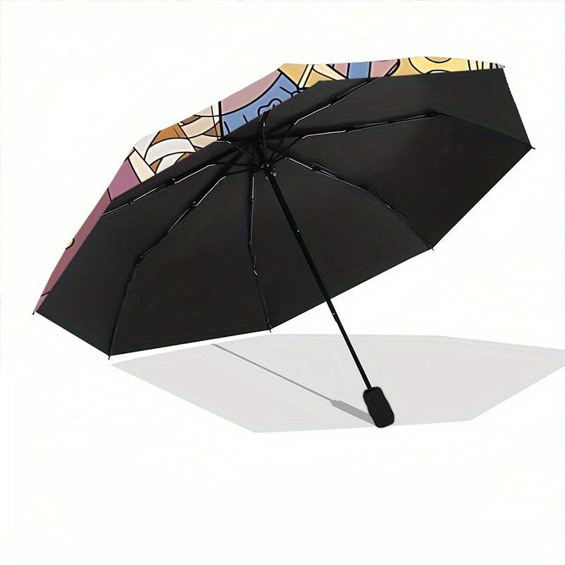 Legend Zelda Automatic Windproof Folding Umbrella, Compact Travel Umbrella for All Occasions, Cartoon Portable Compact Umbrella A0823069