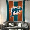 Miami Dolphins Wandteppich Ästhetisches Wandbehang Gedruckter Stoffdecke Dekorative Wandteppiche für Schlafzimmer Wohnzimmer Heimdekoration