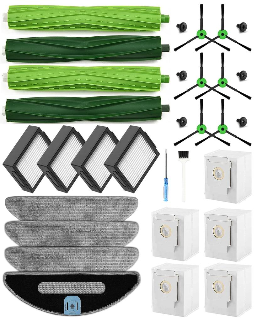Yivy set Compatible with IRobot combo IRobot combo vacuum cleaner Consumables Replacement parts Replacement parts kit Brush Filter Dust bag Paper pack