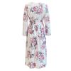 Fashion Women's  V Neck Casual Fashion Printed Pullover Long Sleeve Dress