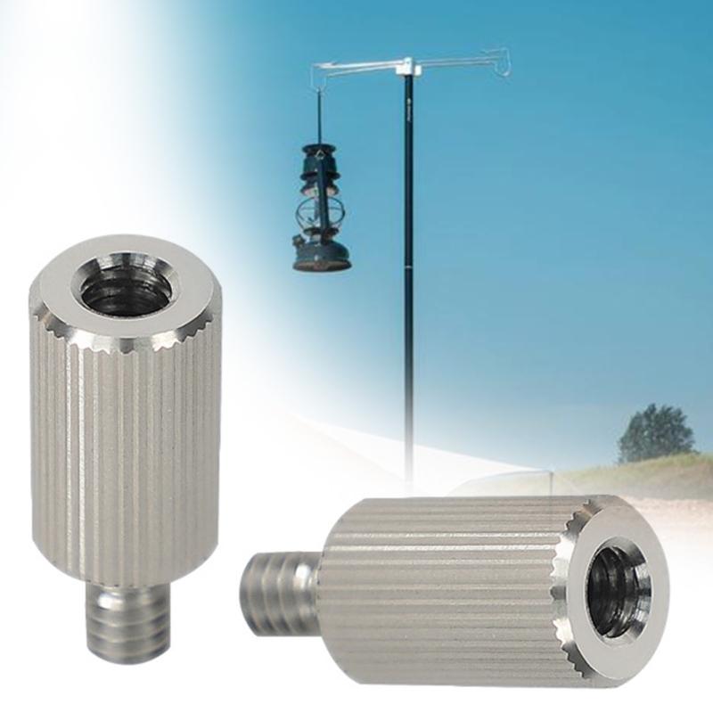 Stainless Steels  Lamp Stand Converter Portable Outdoor Camping  Light Bracket Adapter Camping Table Accessories