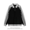 Mens Striped Color Block Sweatshirt Teen Casual Loose Fit Pullover Jacket Fall