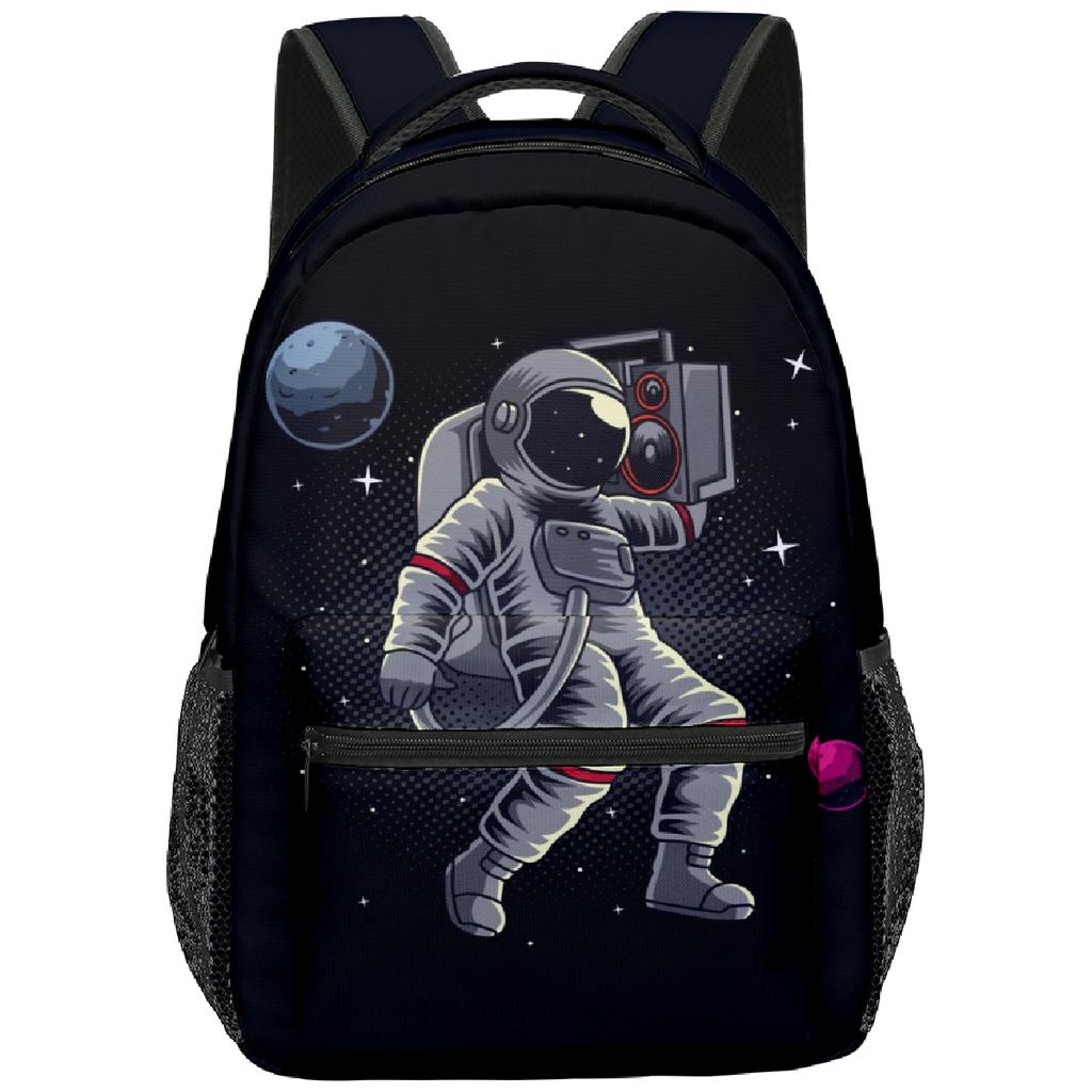 Harajuku Kpop Youthful School Bags Unisex Space Astronaut Travel Bags 3D Print Oxford Waterproof Notebook Shoulder Backpacks