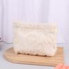 Plush Cute Love Makeup Bag Portable Skincare Product Lipstick Storage Bag Hand-Held Inner Bag Korean Brush Pencil Cases