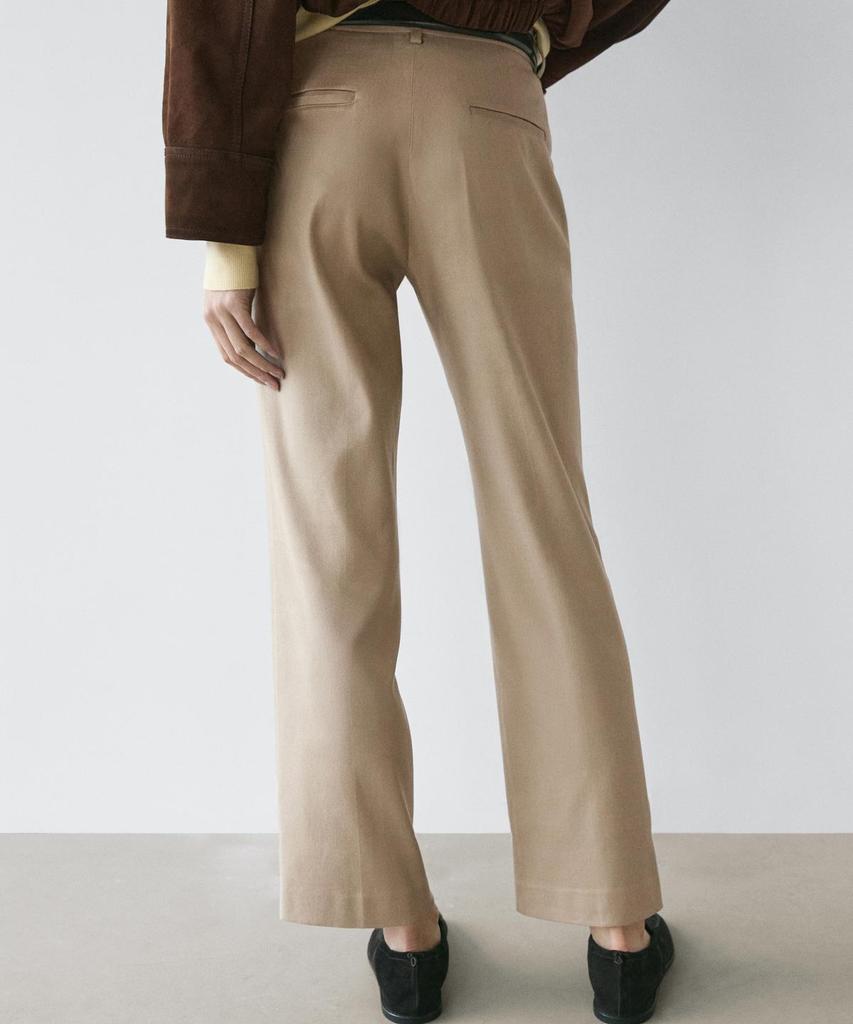 Masimodutti Straight Fit Linen Blend Pants