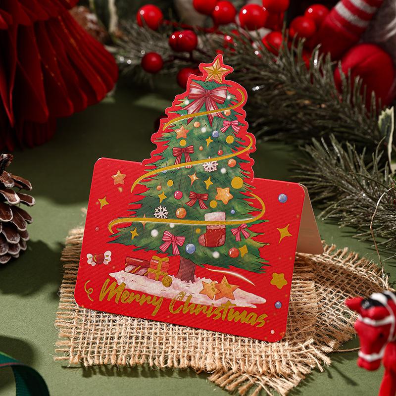 Weihnachten Weihnachtsbaum Bronzierte Grußkarte Florist Backgeschenke Kleine Karte Nachrichtenkarten