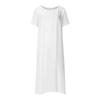 Women's Summer Casual Fashion Color Short Sleeve Round Neck Pocket Dress