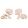 20Pcs Laser Cutting Cute Baby Shape Cards Wooden Chips Craft DIY Wedding Decoration Baby Shower Supp