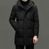 White Duck Down Medium And Long Down Jacket Men'S Winter High-End Business And Leisure Hooded Detachable Jacket