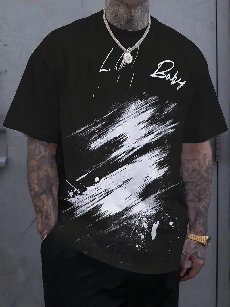 The 3D printed mens Tshirt for the summer of 2025 is a bestseller for sports fitness exercise casual fashion and lightness S