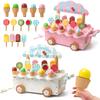 Wooden Ice Cream Girl Kitchen Pretend Play Accessories Simulation Shop Montessori Education Toys Gifts