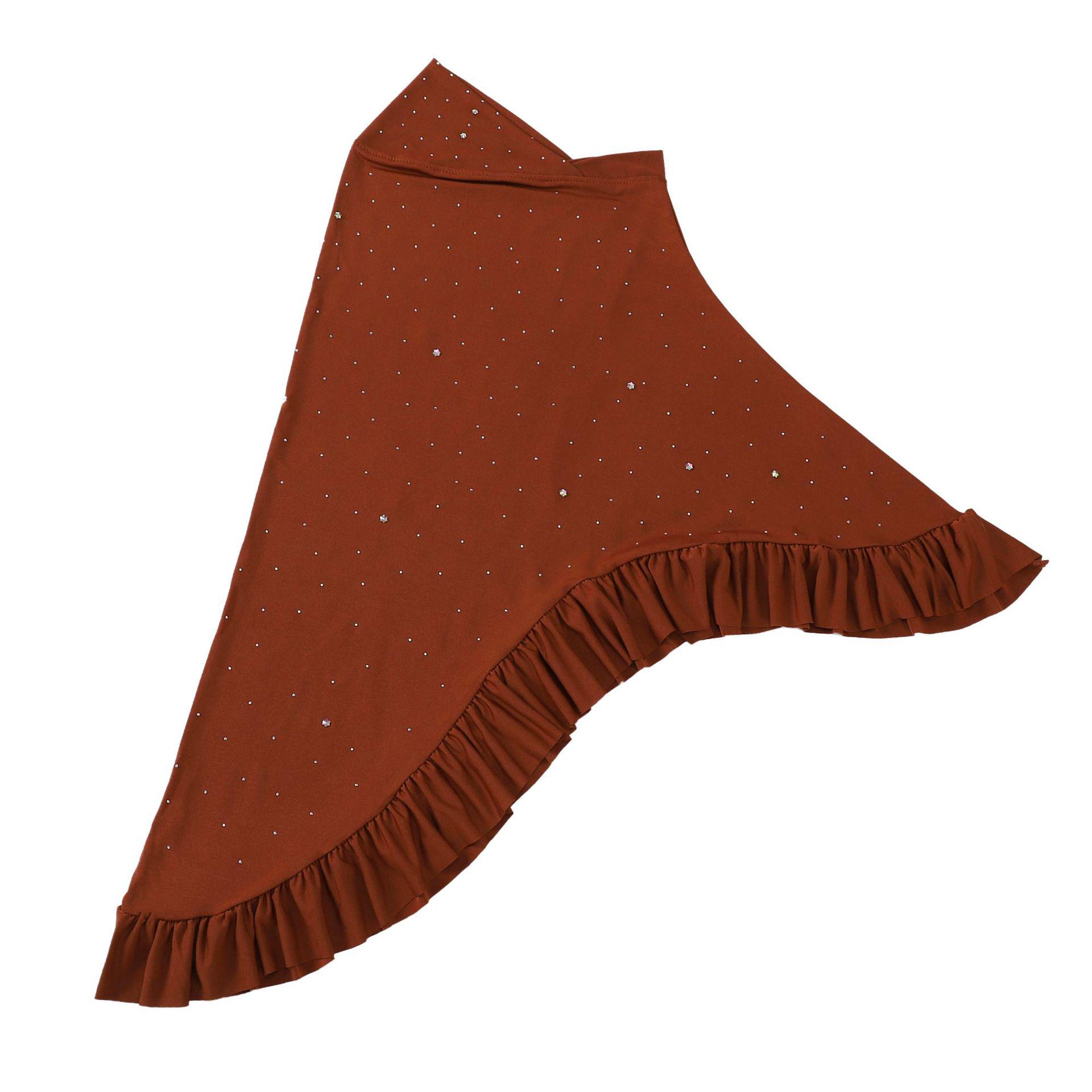 

Роскошный платок-бандана с плиссированными оборками из льна и стразами «ласточкин хвост» - однотонный платок-пуловер One Size