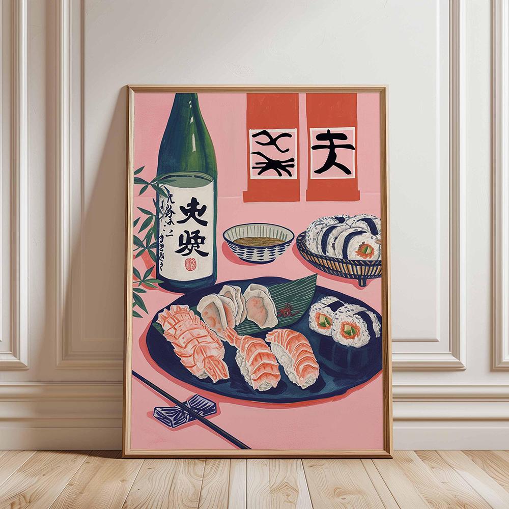 Retro Japanese Sushi Bar Poster Kitchen Food Posters and Picture Canvas Print Painting Dining Room Wall Decor Home Mural Cuadros