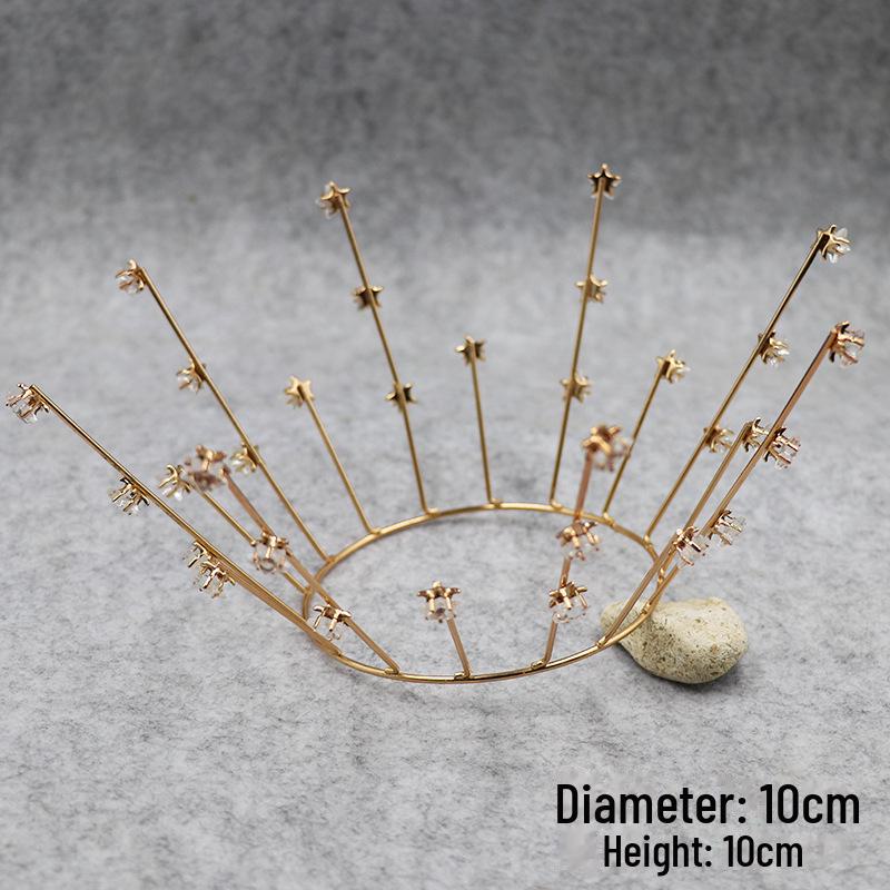Queen Crown Cake Decoration with Lace, Pearls, and Baby's Breath for Birthdays